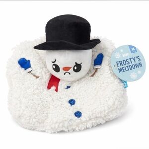 Bark Frosty's Meltdown Plush Snowman Dog Toy - White, Black, Blue, Red
